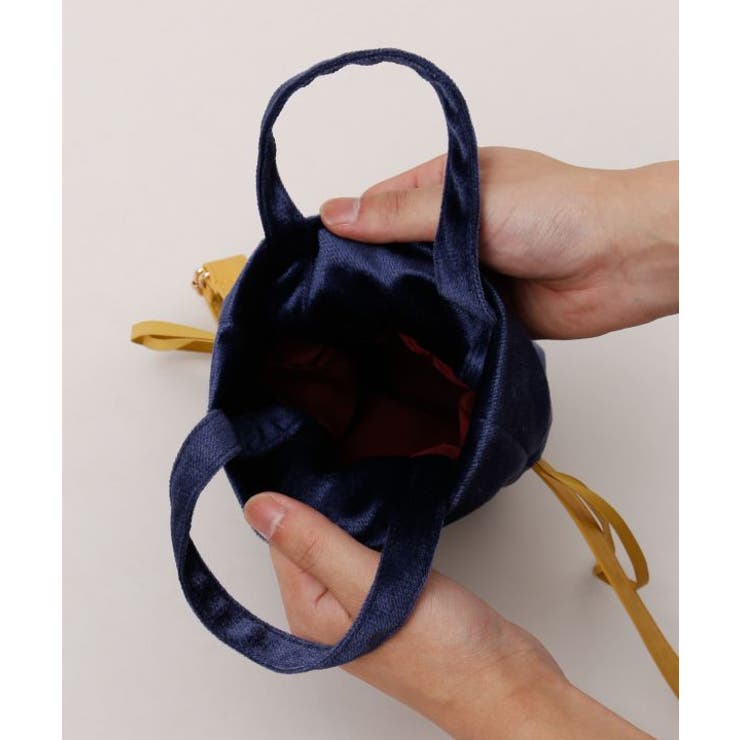 【カヤ】民芸ベロア巾着ミニショルダーバッグ | アミナコレクション  | 詳細画像8 