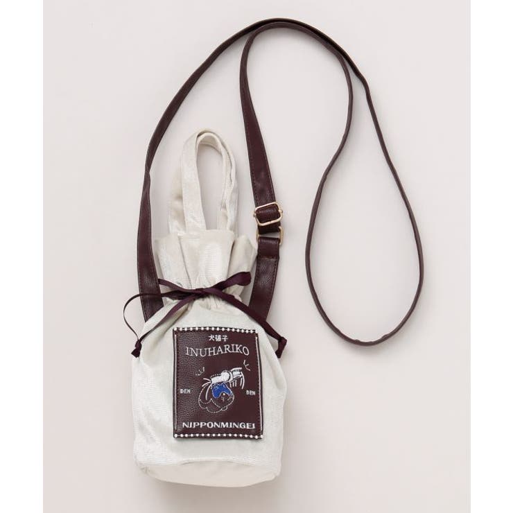 ベージュ | 【カヤ】民芸ベロア巾着ミニショルダーバッグ | アミナコレクション 