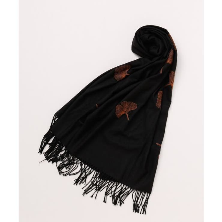 ブラック | 【カヤ】銀杏のストール | アミナコレクション 