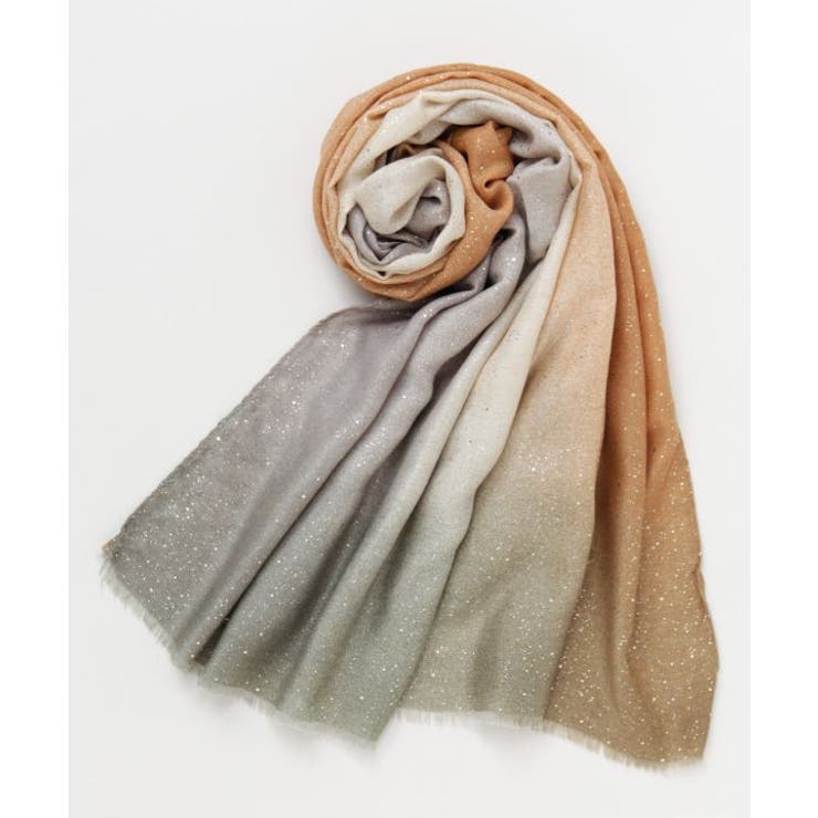 ホワイト | 【カヤ】星々グラデーションストール | アミナコレクション 