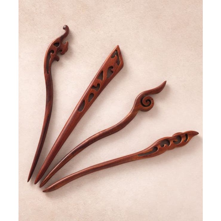 【カヤ】山水木彫り簪 | アミナコレクション  | 詳細画像1 