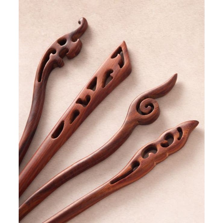 【カヤ】山水木彫り簪 | アミナコレクション  | 詳細画像2 
