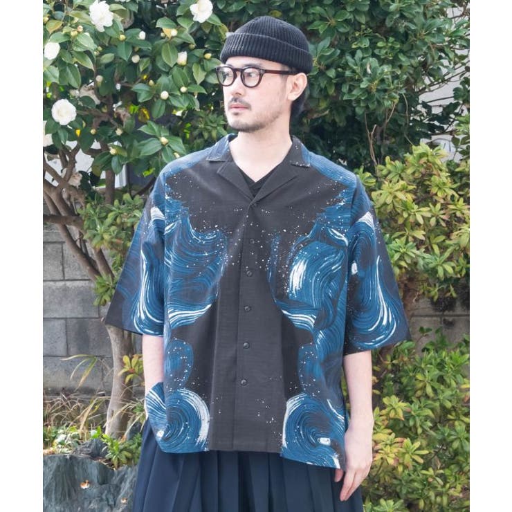 【カヤ】白波メンズシャツ | アミナコレクション | 詳細画像3 