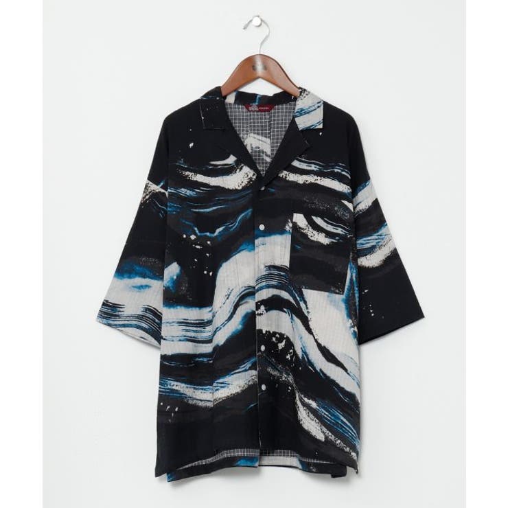 ダークネイビー | 【カヤ】白波メンズシャツ | アミナコレクション