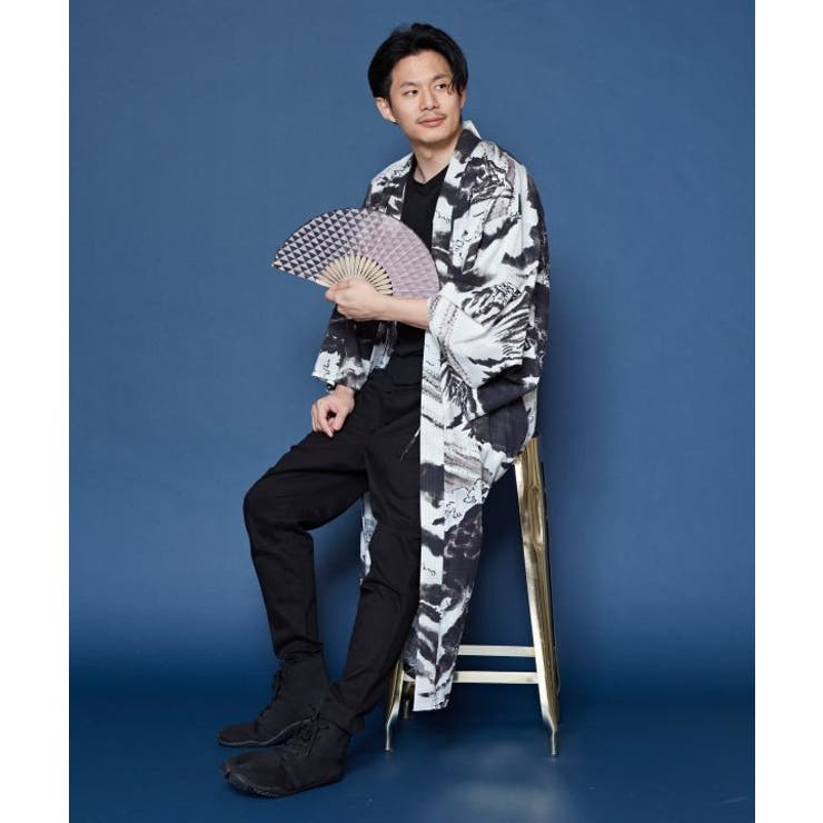 スミクロ | 【カヤ】【ＵＶカット加工】白波メンズ羽織 | アミナコレクション