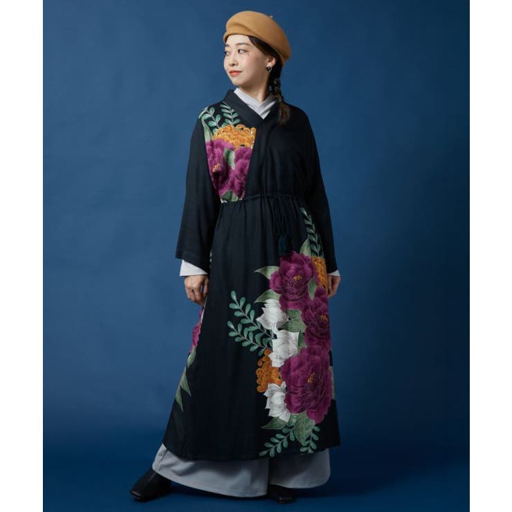 グリーン | 【カヤ】花柳ならいワンピース | アミナコレクション 