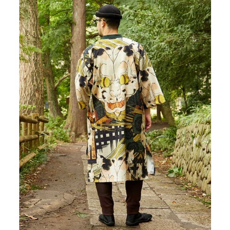 【カヤ】【UVカット加工】着る、NIPPON ART 倭の絵メンズ羽織 | アミナコレクション | 詳細画像45 
