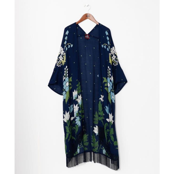 ネイビー | 【カヤ】【UVカット加工】花錦羽織 | アミナコレクション 