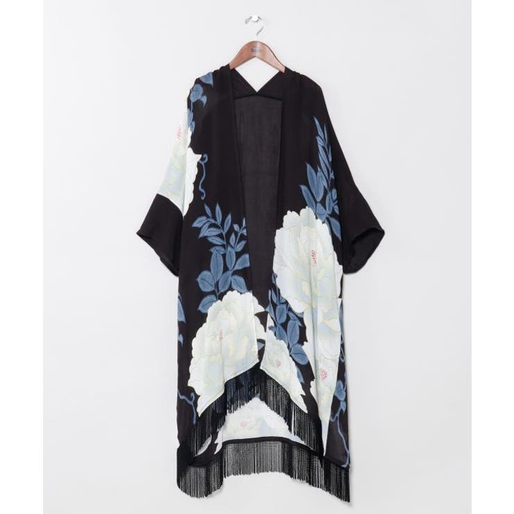 ブラック | 【カヤ】【UVカット加工】花錦羽織 | アミナコレクション 