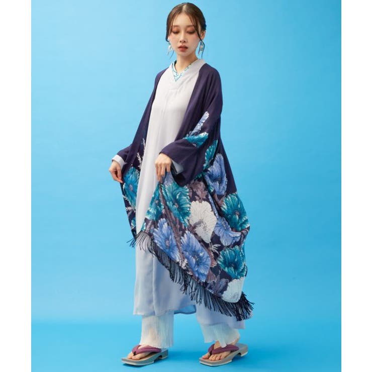 パープル | 【カヤ】【UVカット加工】花錦羽織 | アミナコレクション 