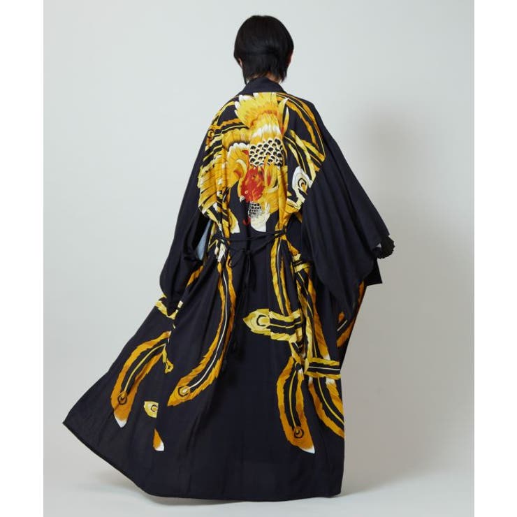 ブラック | 【カヤ】【ＵＶカット加工】	楚々（そそ）鳥獣羽織 | アミナコレクション 