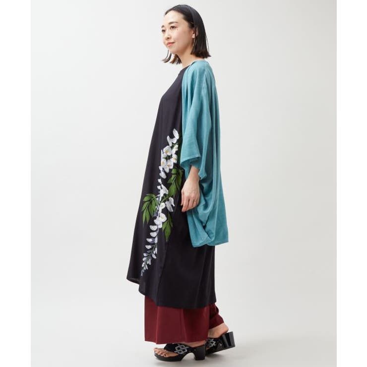 【カヤ】【ＵＶカット加工】紫藤 羽織付きワンピース | アミナコレクション  | 詳細画像8 