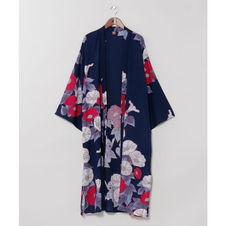 ネイビー | 【カヤ】【UVカット加工】容花（かおばな）着物風羽織 | アミナコレクション 