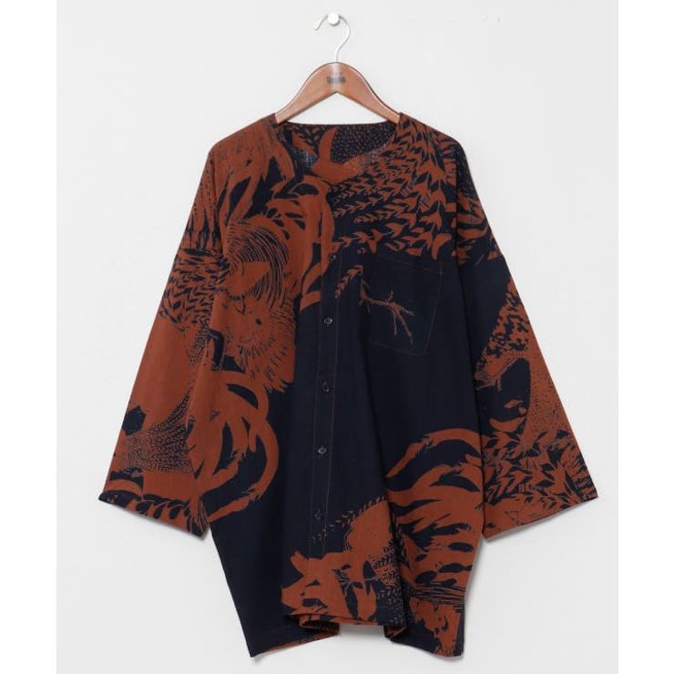 ブラック | 【カヤ】気っ風ダボメンズシャツ | アミナコレクション 