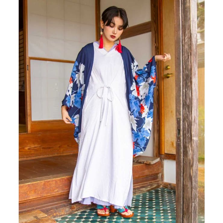 【カヤ】菊錦ノースリーブワンピース | アミナコレクション  | 詳細画像1 