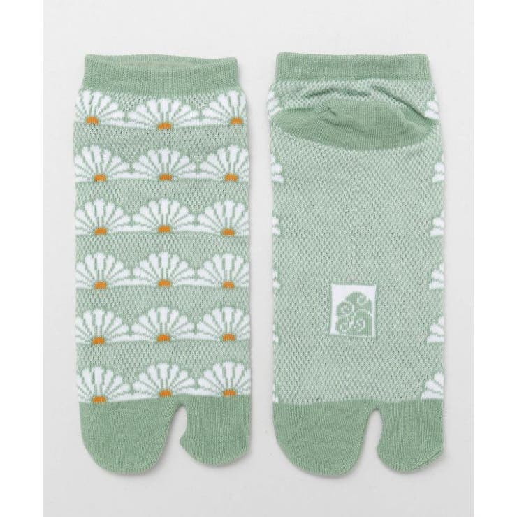 ライトグリーン | 【カヤ】菊紋鹿の子足袋（23-25cm） | アミナコレクション 