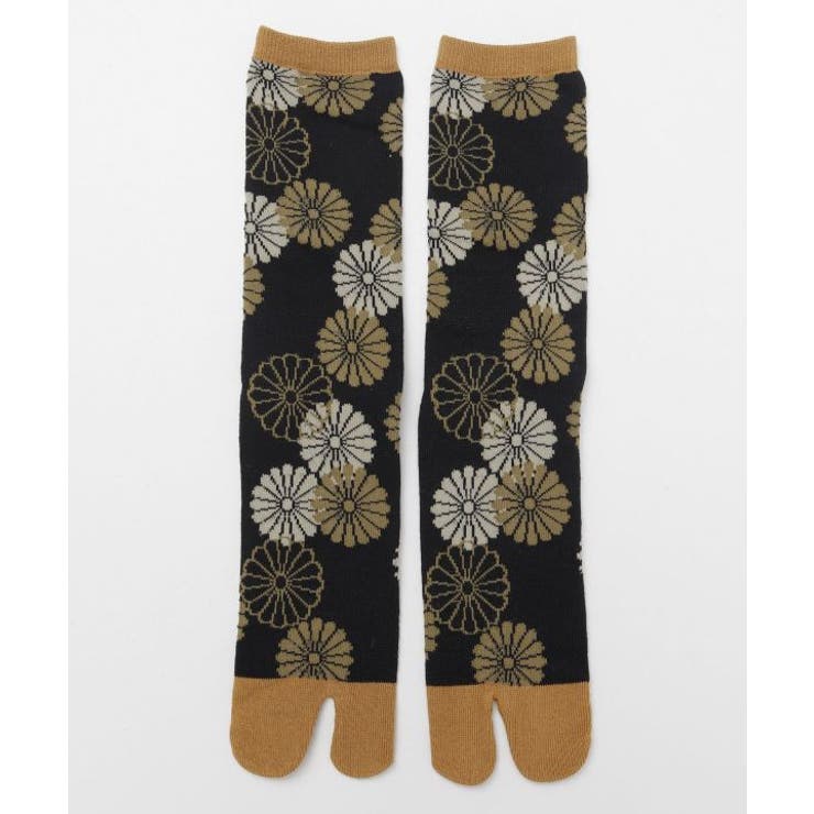 ブラック系その他 | 【カヤ】菊の足袋型くつ下（25-28cm） | アミナコレクション