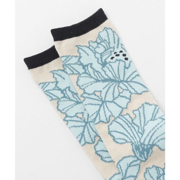 【カヤ】花装い浅葱 足袋型くつ下（25-28ｃｍ） | アミナコレクション  | 詳細画像2 