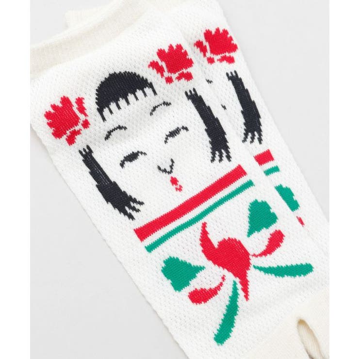 【カヤ】鹿の子足袋型くつ下 こけし（23-25cm） | アミナコレクション  | 詳細画像3 