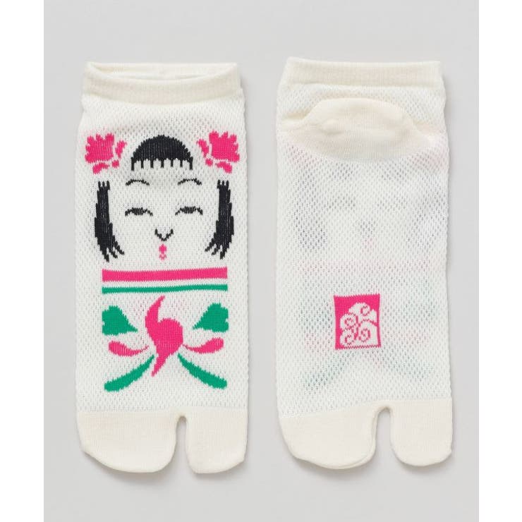 ピンク | 【カヤ】鹿の子足袋型くつ下 こけし（23-25cm） | アミナコレクション 
