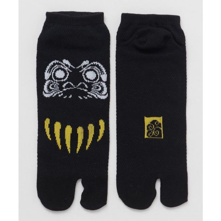 ブラック | 【カヤ】鹿の子足袋型くつ下 だるま（25-28cm） | アミナコレクション 