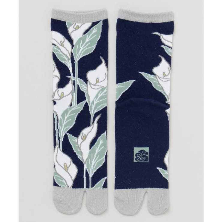 ネイビー | 【カヤ】水芭蕉 足袋型靴下（23-25cm） | アミナコレクション 