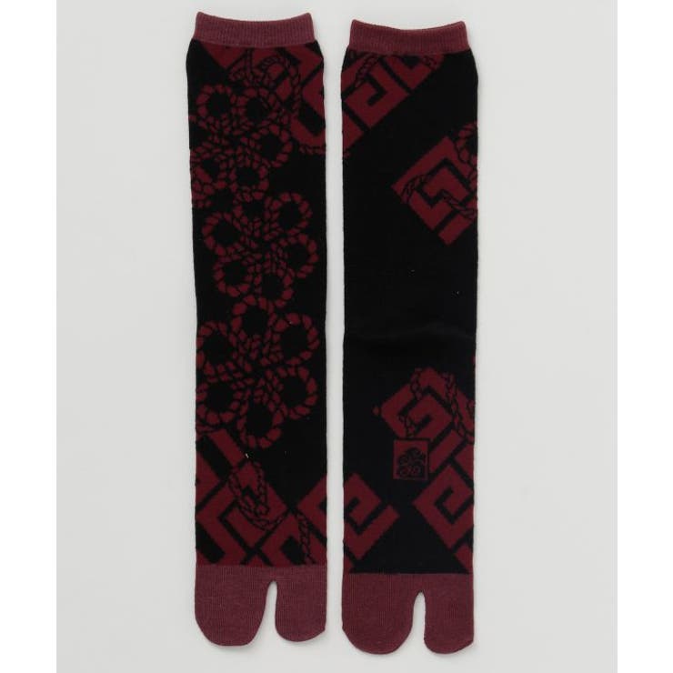 レッド | 【カヤ】紋装い足袋型靴下（25-28ｃｍ） | アミナコレクション