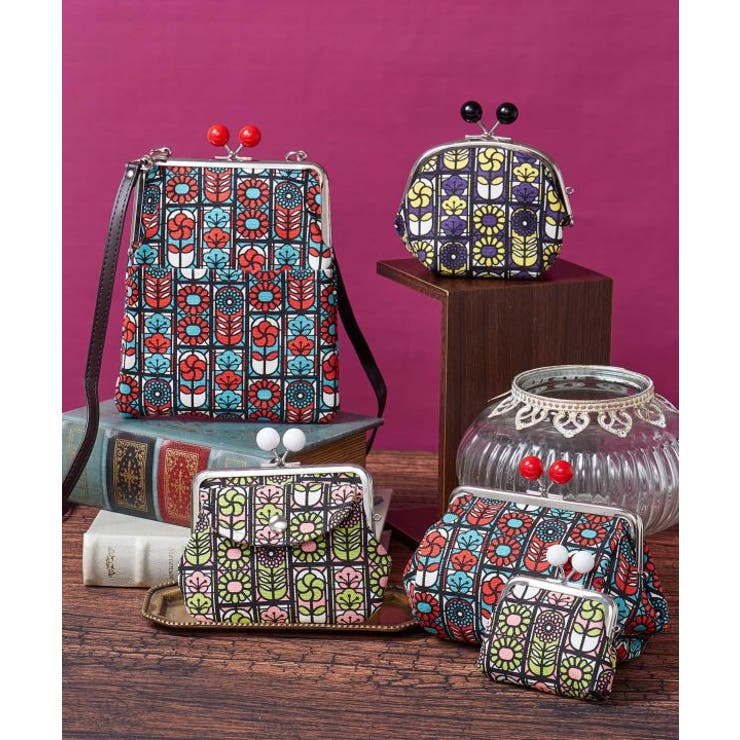 【カヤ】レトロガラス親子がま口 | アミナコレクション  | 詳細画像1 