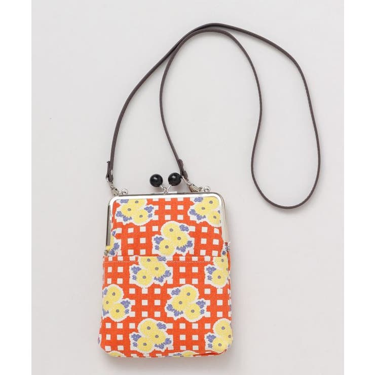 オレンジ系その他 | 【カヤ】格子レトロがま口ショルダーバッグ | アミナコレクション 