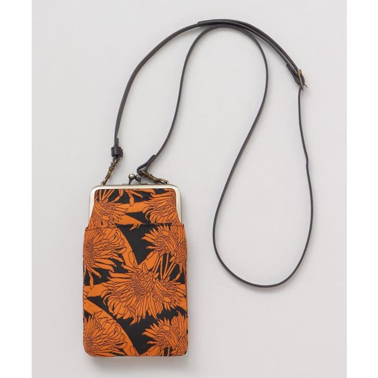 ブラウン系その他 | 【カヤ】花影ふくれ織りがま口ショルダーバッグ | アミナコレクション 