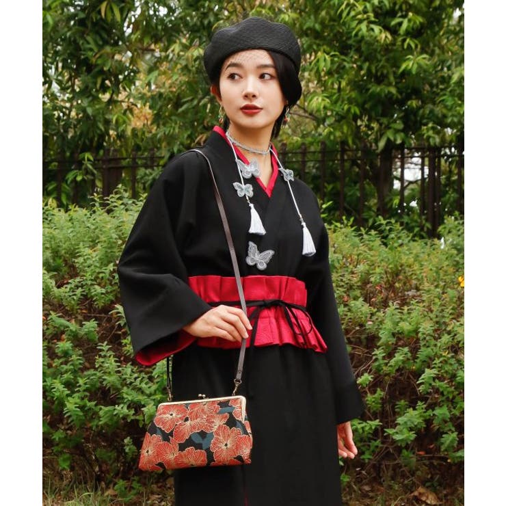 【カヤ】華やか四角がま口クラッチ＆ショルダーバッグ2WAY | アミナコレクション  | 詳細画像2 