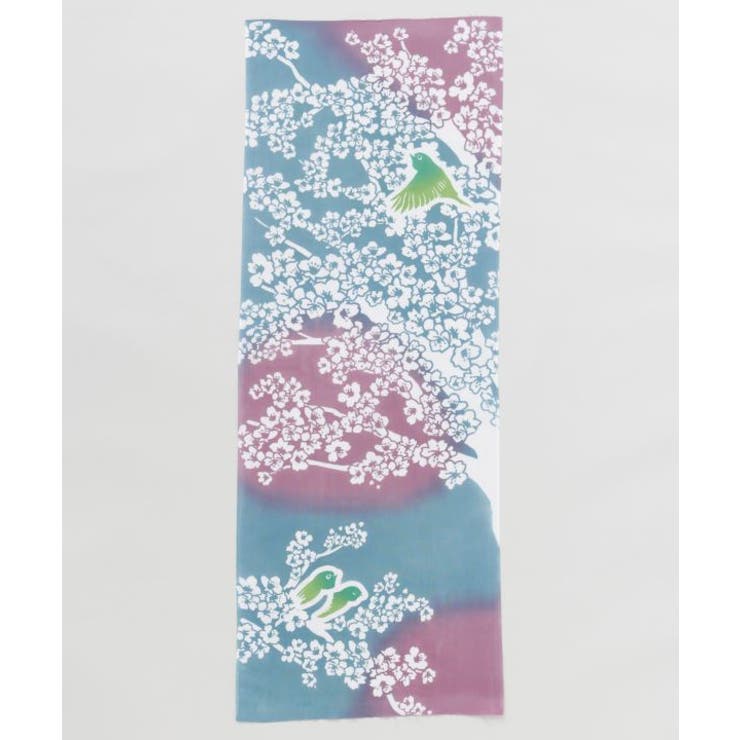 桜 | 【カヤ】桜とメジロ手拭 | アミナコレクション 