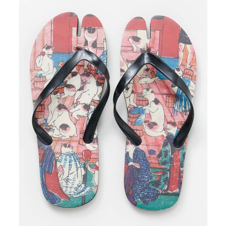 ピンク | 【カヤ】浮世絵柄足袋サンダル（24-25cm） | アミナコレクション 