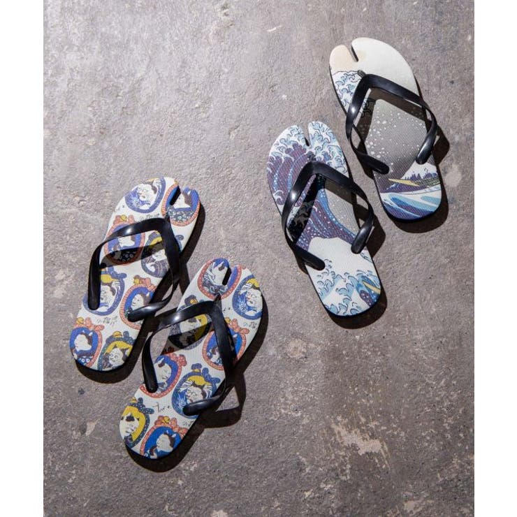 【カヤ】浮世絵柄足袋サンダル（26-28cm） | アミナコレクション  | 詳細画像1 