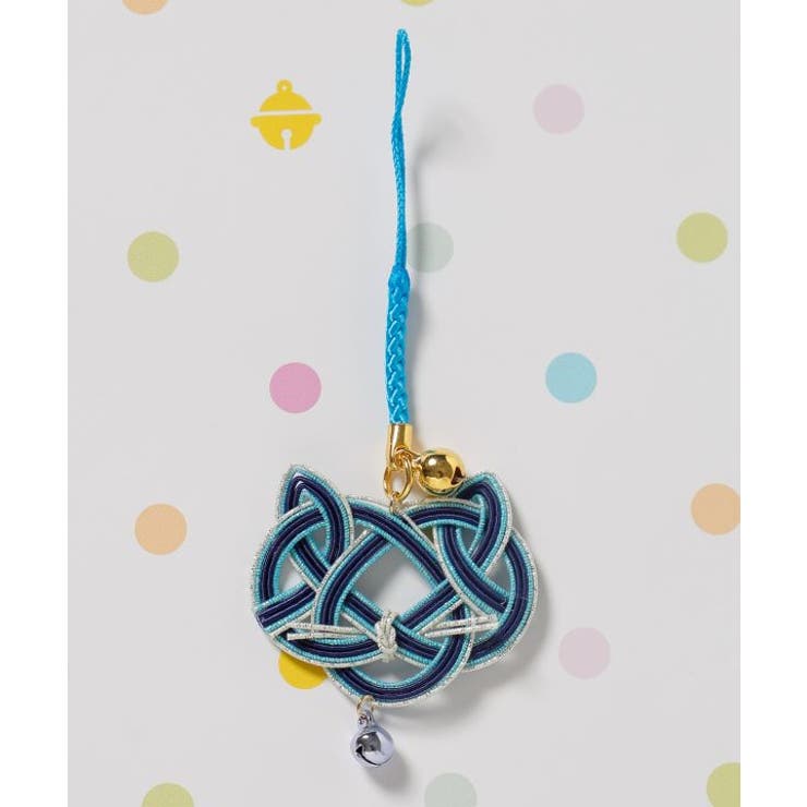ブルー | 【カヤ】水引猫ストラップ | アミナコレクション 