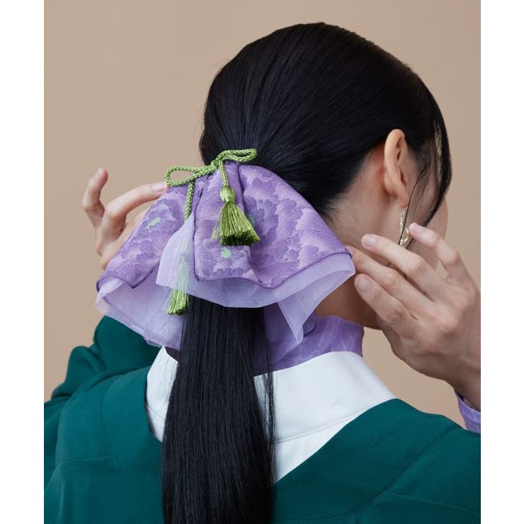 パープル | 【カヤ】芍薬結び髪飾り | アミナコレクション 