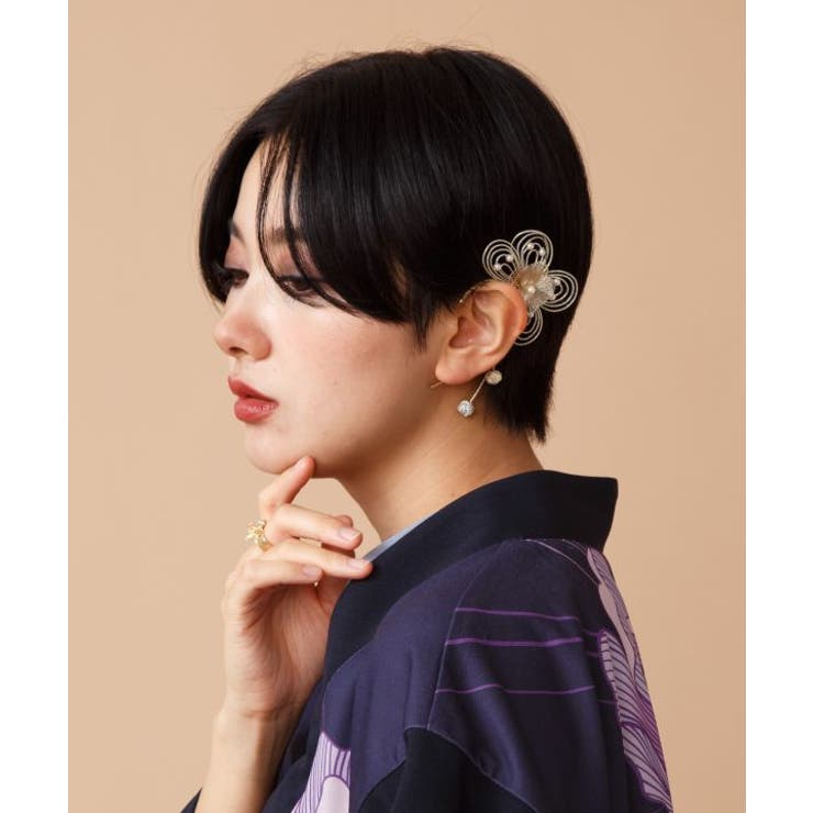 【倭物やカヤ】花水引イヤーフック | アミナコレクション  | 詳細画像1 