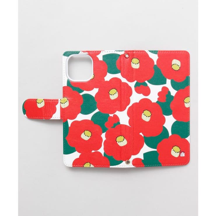 ホワイト×レッド | 【カヤ】[iPhone13/14/15]スマホ手帳包み | アミナコレクション 