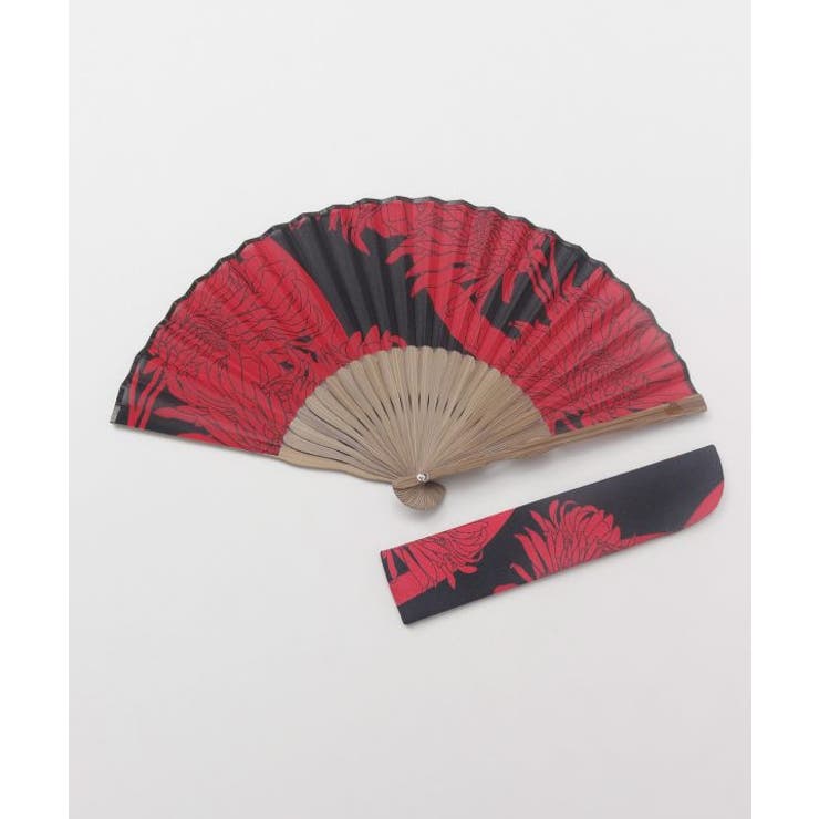 ブラック | 【カヤ】花影扇子 | アミナコレクション 