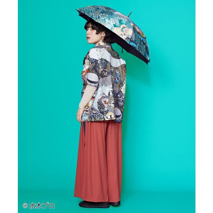 【カヤ】【遮光率90%以上】日傘《水木しげる》 | アミナコレクション  | 詳細画像1 