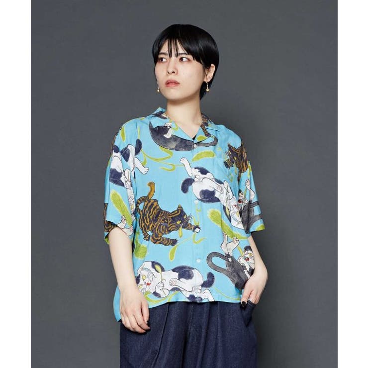 ☆★ 石黒亜矢子×カヤ コラボアロハ ★☆ カヤ】アロハシャツMサイズ《石黒亜矢子×倭物やカヤ》[品番