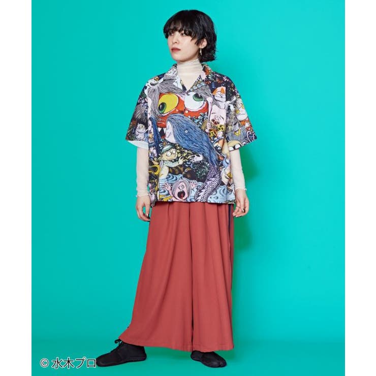 カヤ】アロハシャツ（Mサイズ）《水木しげる》[品番：ACNW0029715