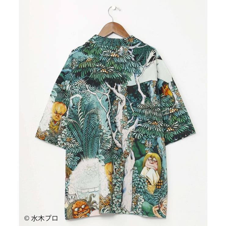 蔵*人様 新品　Lサイズ綿100% 倭物やカヤ 水木しげる アロハシャツ 妖怪/ Lサイズ】綿100% 倭物やカヤ 水木しげる アロハシャツ 妖怪
