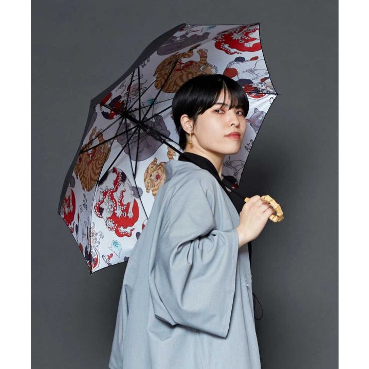 カクレンジャー　傘　当時物　希少 軒色変わり -漆黒に紅- - 日本最古の京都和傘屋 辻倉