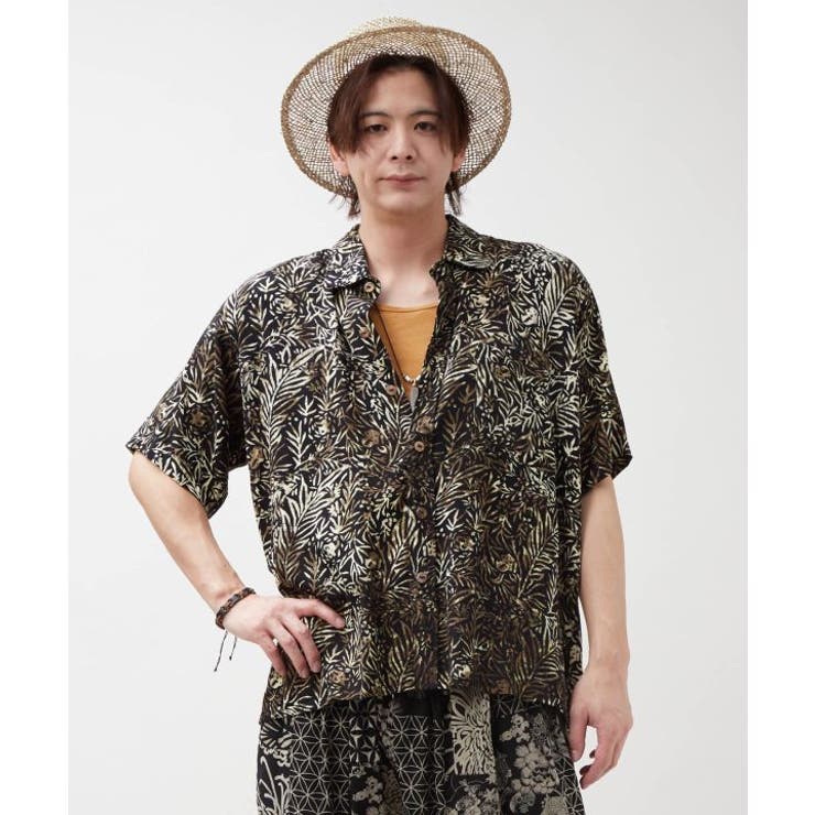 ブラック | 【チャイハネ】ウミバティメンズシャツ | アミナコレクション 