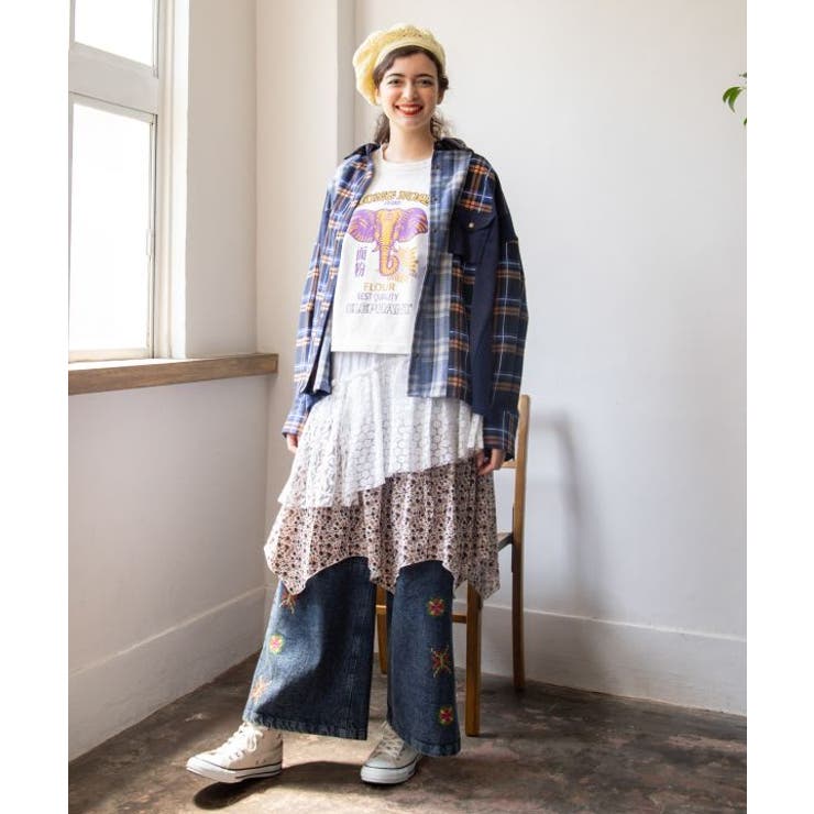 【チャイハネ】チェックパッチワークシャツ | アミナコレクション  | 詳細画像1 