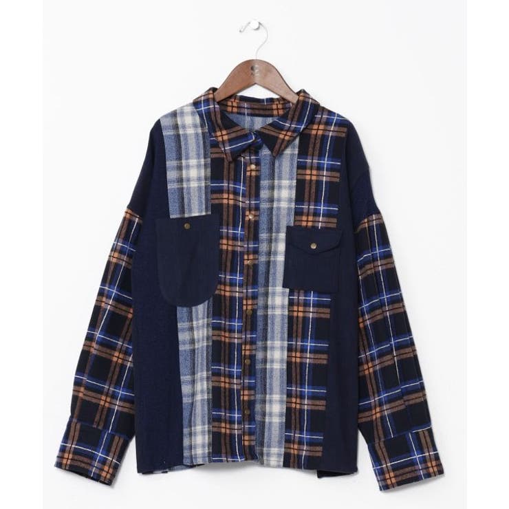 【チャイハネ】チェックパッチワークシャツ | アミナコレクション  | 詳細画像2 