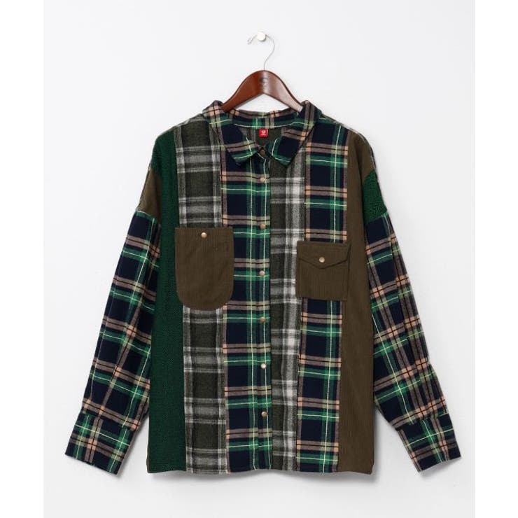 【チャイハネ】チェックパッチワークシャツ | アミナコレクション  | 詳細画像3 