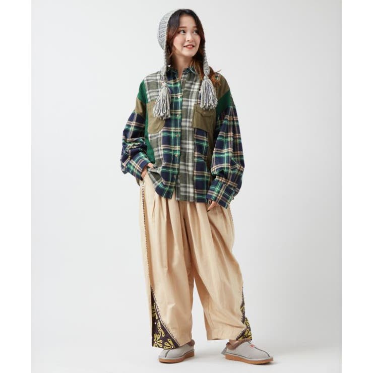 【チャイハネ】チェックパッチワークシャツ | アミナコレクション  | 詳細画像4 