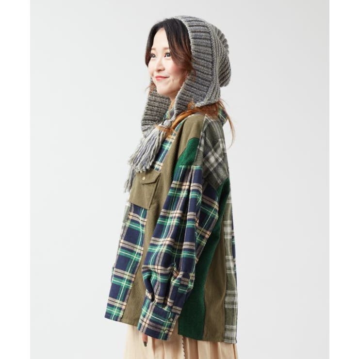 【チャイハネ】チェックパッチワークシャツ | アミナコレクション  | 詳細画像5 